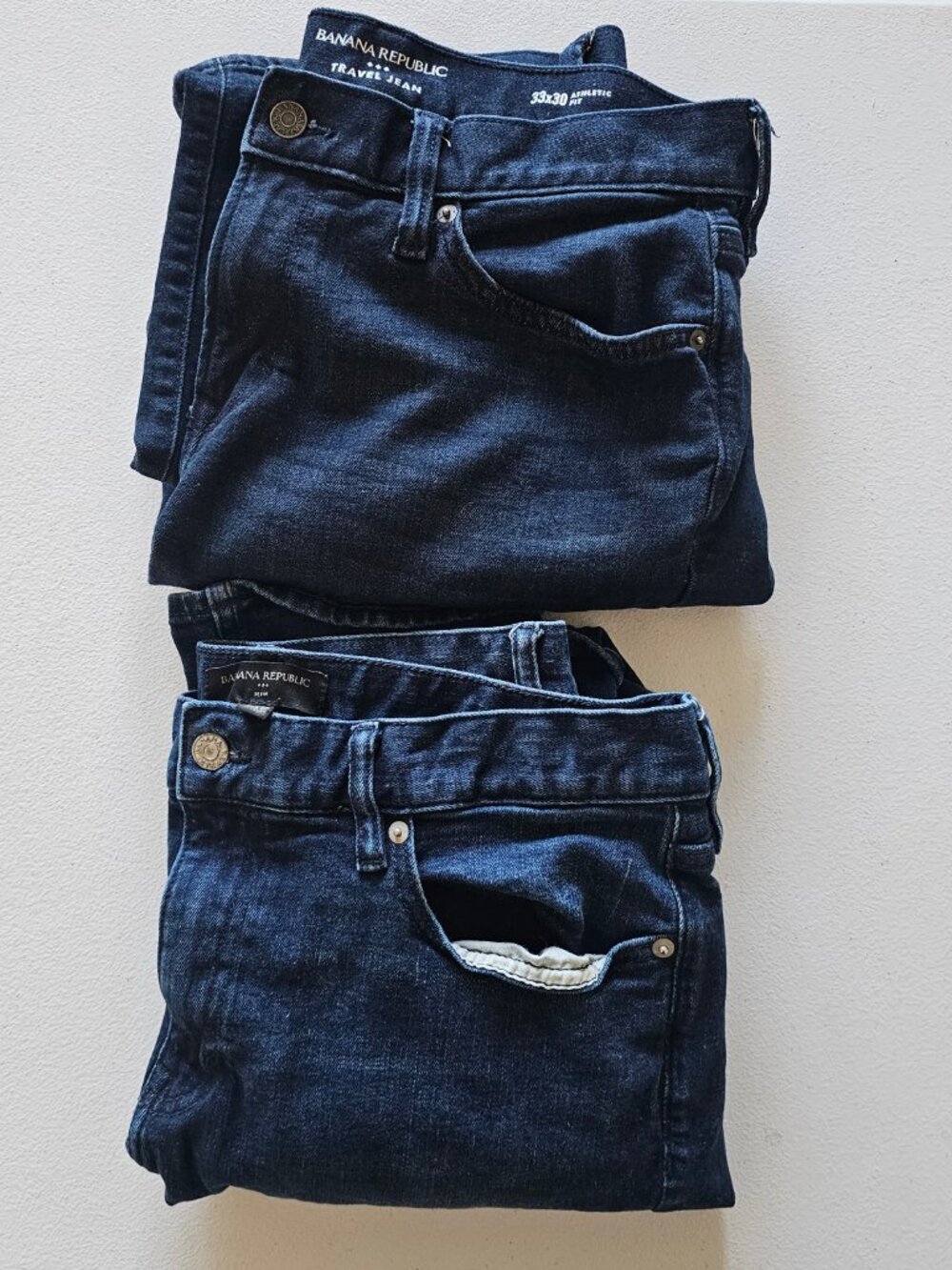 Banana Republic Travel Jean Lot of 2 Mens Slim Fit 33x30 Dark Wash | Gently Used